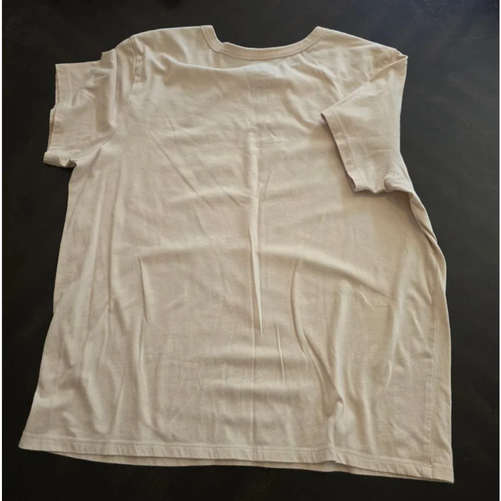 Women's Barbie Soft Beige Short Sleeve Tee Graphic Print Streetwear Casual Large